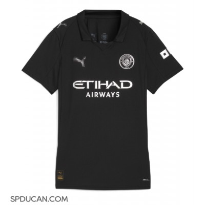 Zenski Nogometni Dres Manchester City Jeremy Doku #11 Gostujuci 2025-26 Kratak Rukav Zenski Nogometni Dres Manchester City Jeremy Doku #11 Gostujuci 2025-26 Kratak Rukav